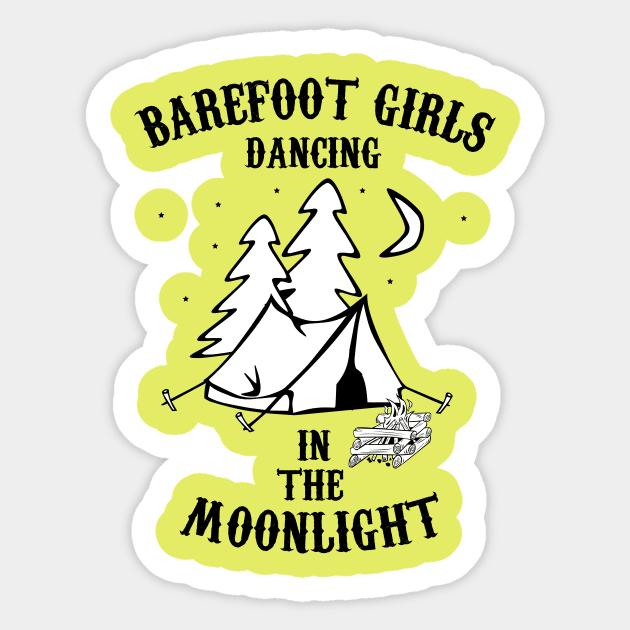 Barefoot Girls Dancing In The Moonlight Sticker by iamurkat